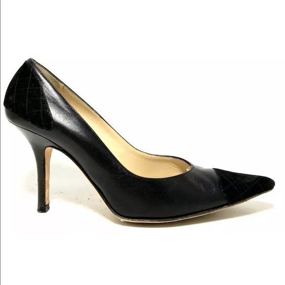 Michael Kors Black Pointed Quilted Cap Toe Pumps - Picture 5 of 8